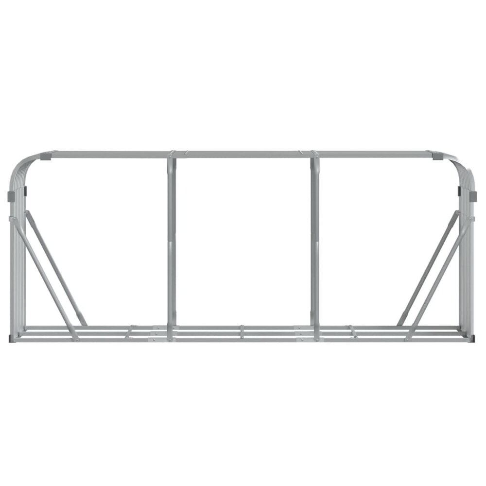 Haardhoutopslag 234x45x100 cm gegalvaniseerd staal zilverkleur