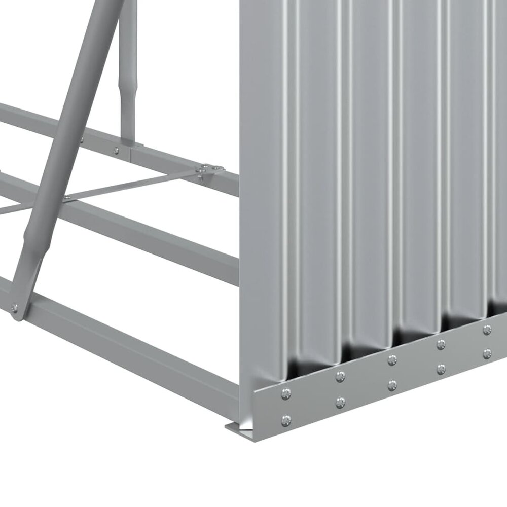 Haardhoutopslag 234x45x100 cm gegalvaniseerd staal zilverkleur