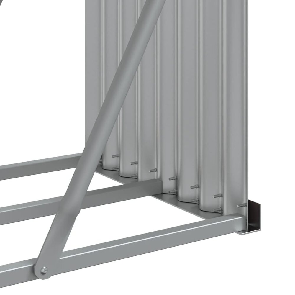 Haardhoutopslag 234x45x100 cm gegalvaniseerd staal zilverkleur