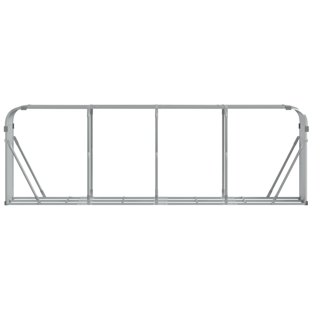 Haardhoutopslag 300x45x100 cm gegalvaniseerd staal zilverkleur