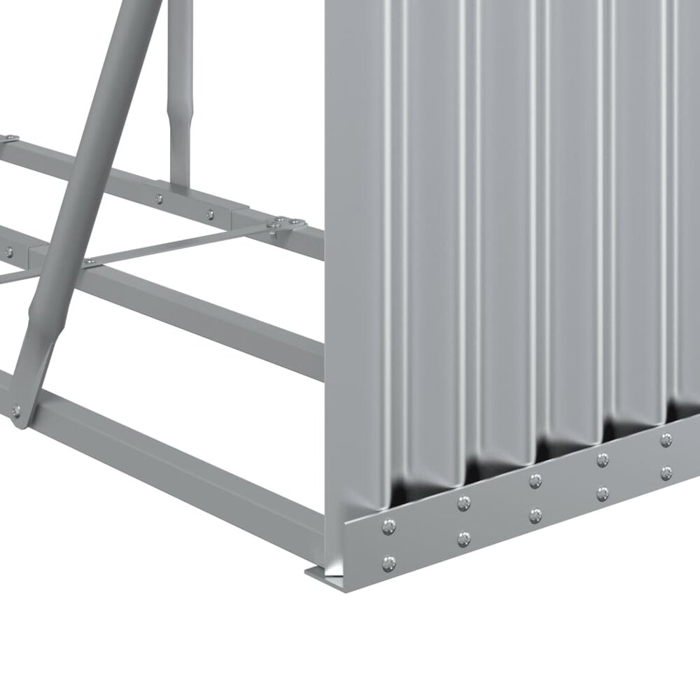 Haardhoutopslag 300x45x100 cm gegalvaniseerd staal zilverkleur
