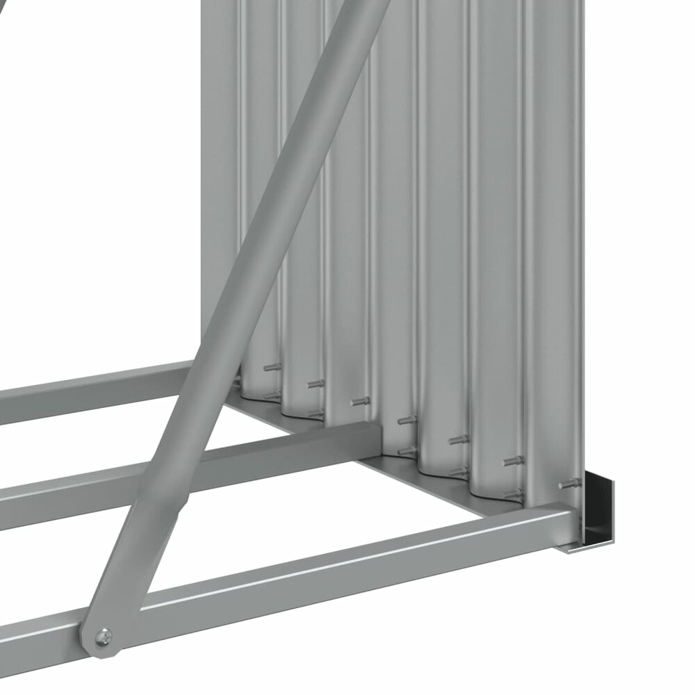 Haardhoutopslag 300x45x100 cm gegalvaniseerd staal zilverkleur