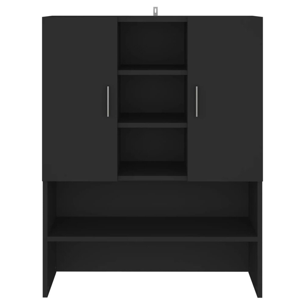 Wasmachinekast 70,5x25,5x90 cm zwart