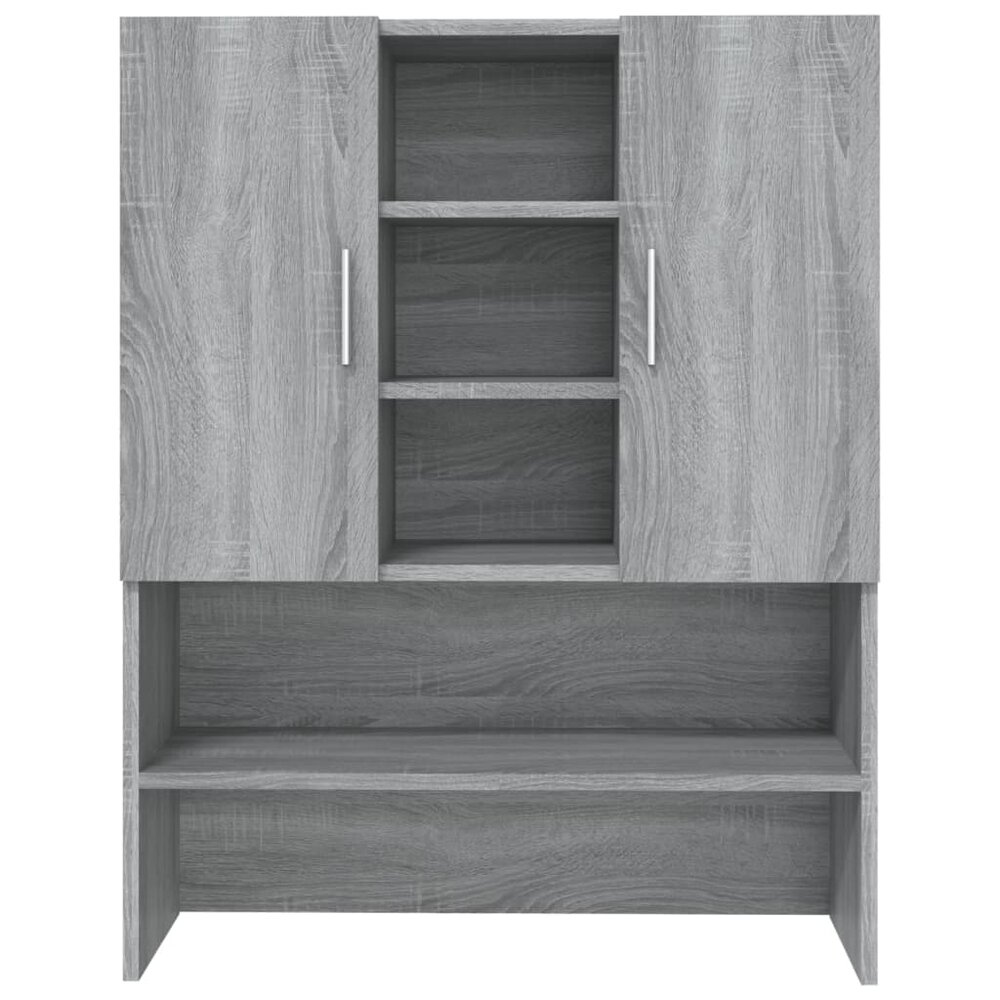 Wasmachinekast 70,5x25,5x90 cm grijs sonoma eikenkleurig