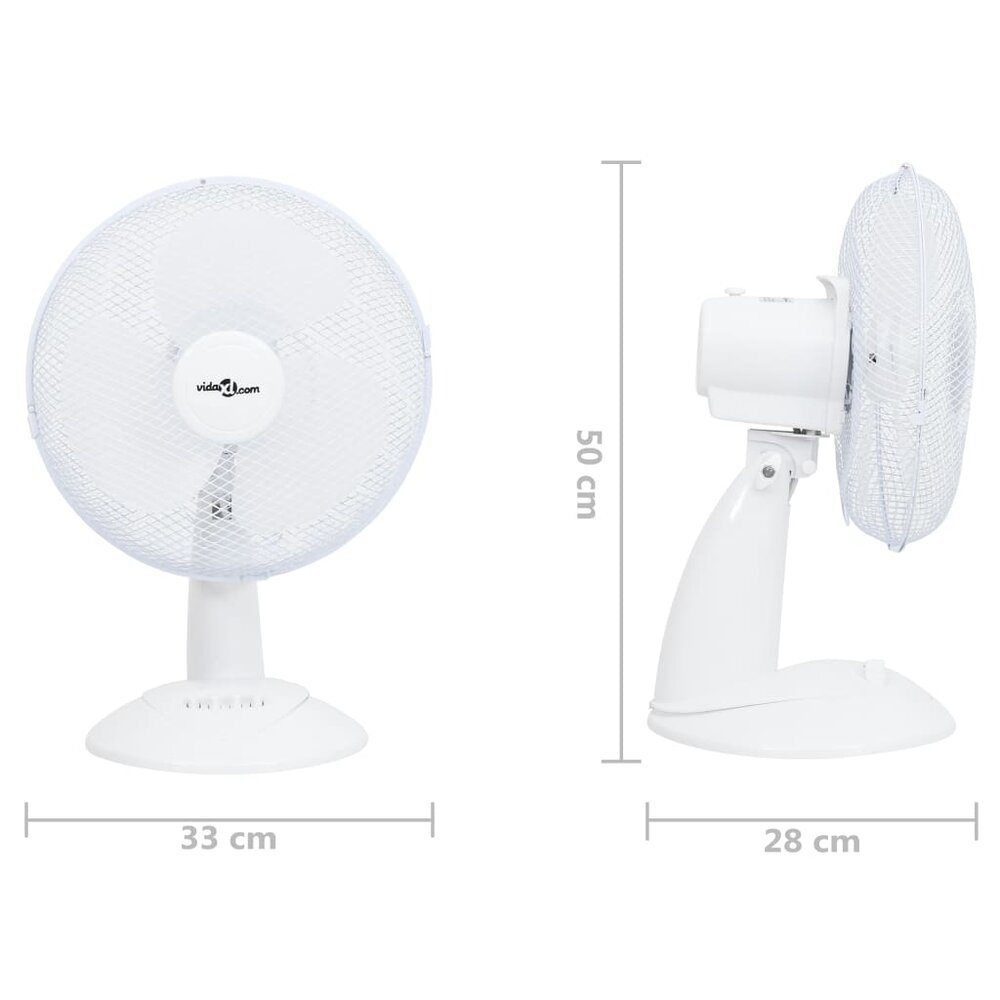 Tafelventilator 3 snelheden 40 W 30 cm wit