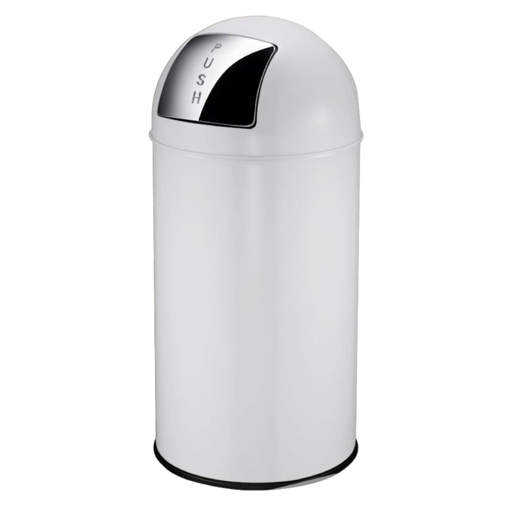 Afvalbak met drukdeksel 40 L wit