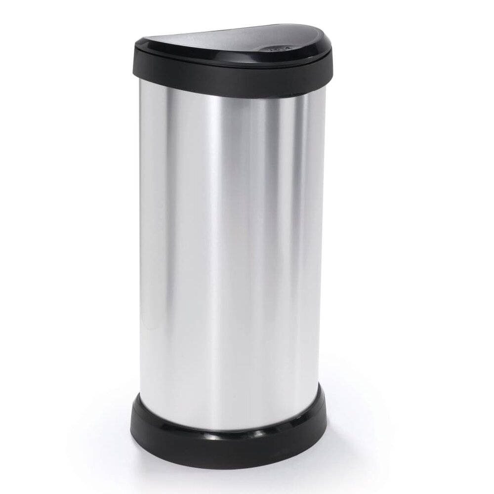 Pedaalemmer Deco ovaal 40 L zilverkleurig