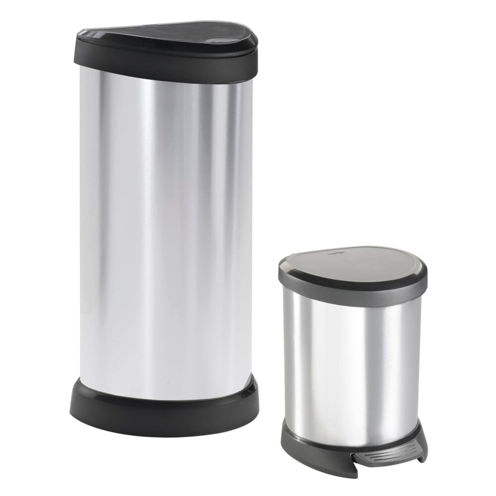 Pedaalemmer Deco ovaal 40 L zilverkleurig