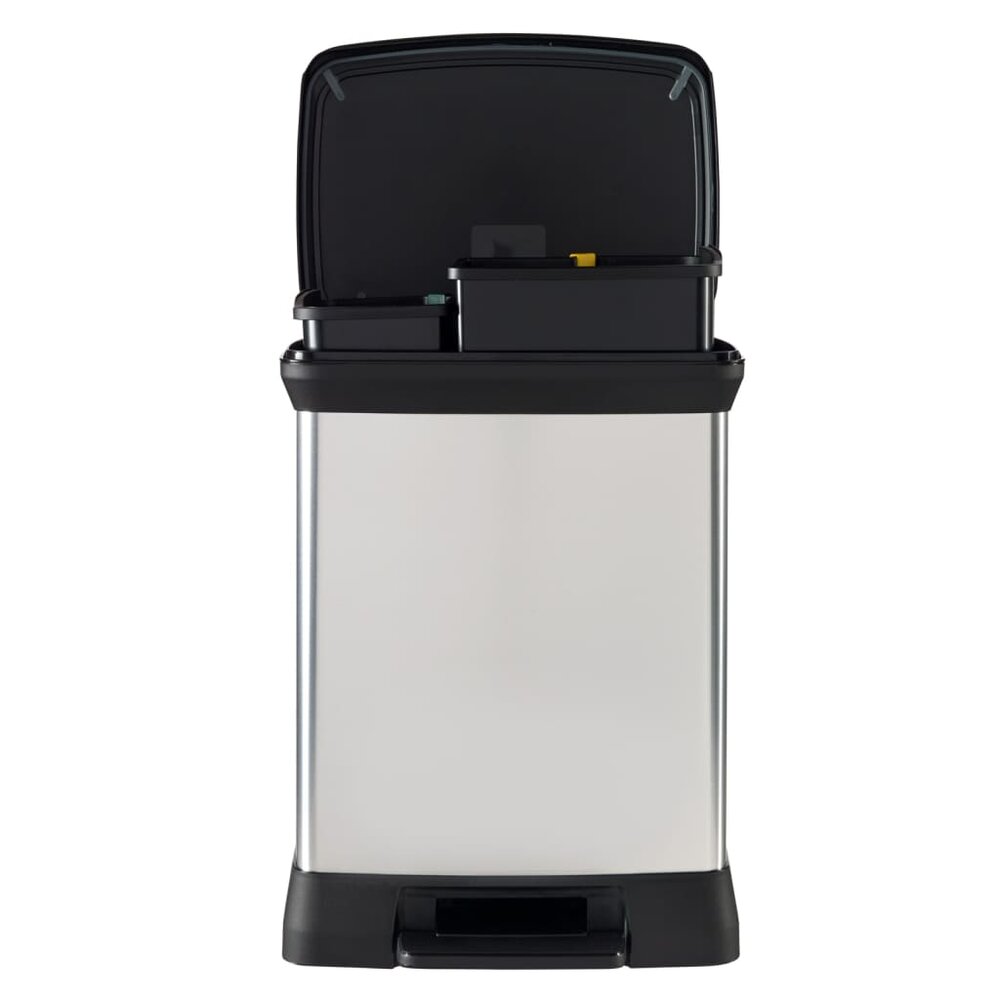 Pedaalemmer Deco duo 10+18 L zilverkleurig