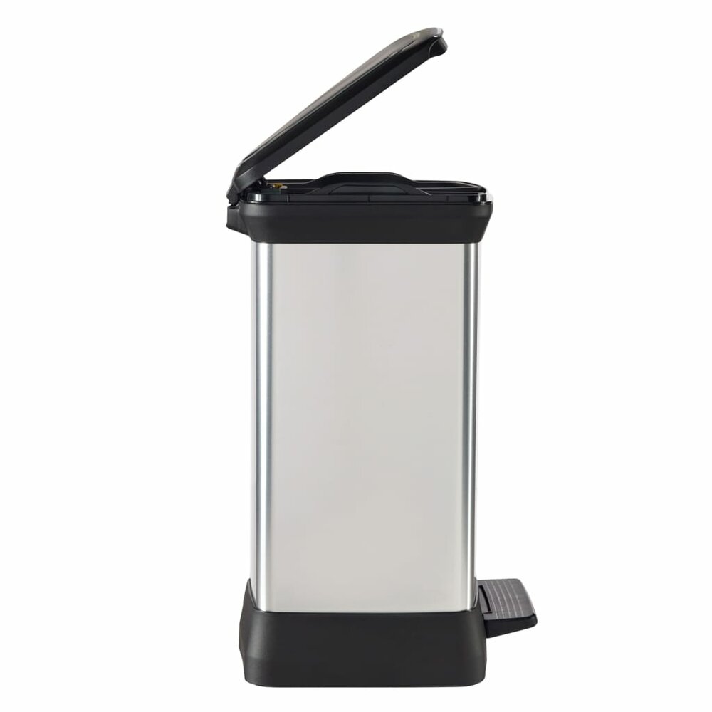 Pedaalemmer Deco duo 10+18 L zilverkleurig