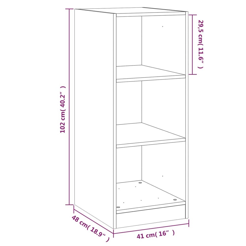 Kledingkast 48x41x102 cm bewerkt hout sonoma eikenkleurig