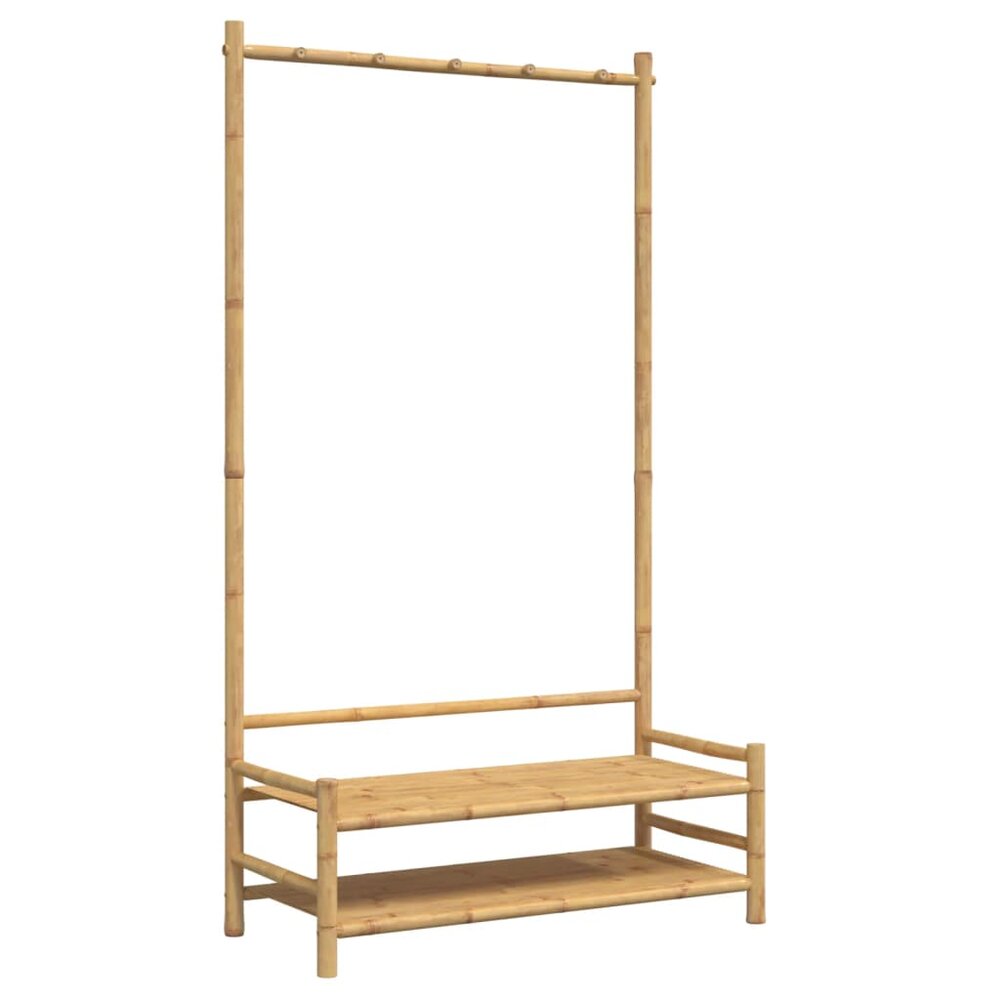 Kledingrek met schappen 103x40x183 cm bamboe