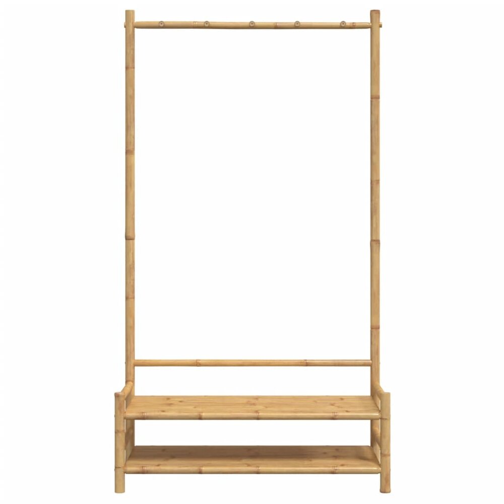 Kledingrek met schappen 103x40x183 cm bamboe