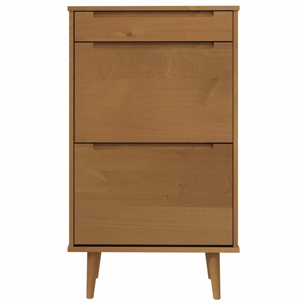 Schoenenkast MOLDE 59,5x35x103 cm massief grenenhout bruin