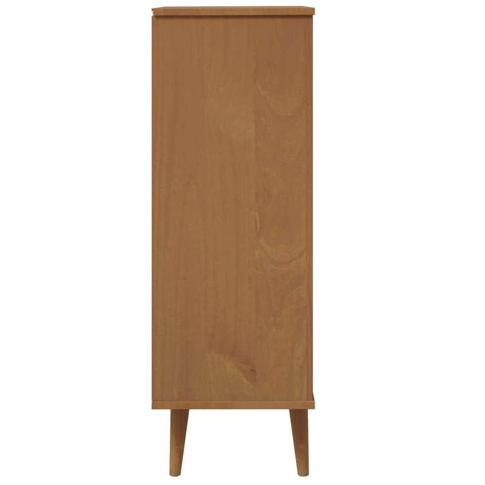 Schoenenkast MOLDE 59,5x35x103 cm massief grenenhout bruin