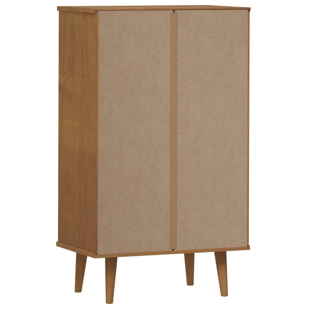 Schoenenkast MOLDE 59,5x35x103 cm massief grenenhout bruin