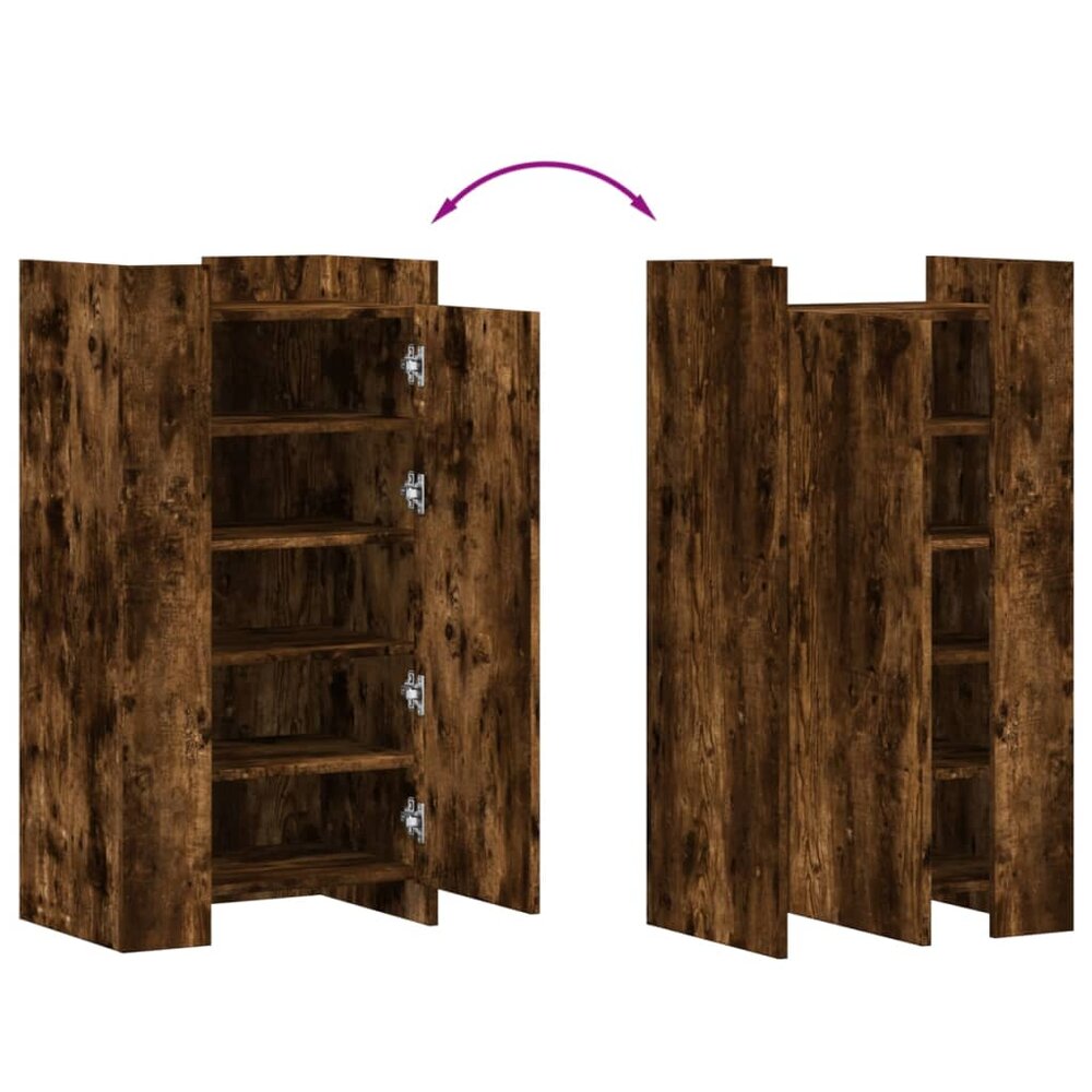 Schoenenkast 52x37,5x100 cm bewerkt hout gerookt eikenkleurig