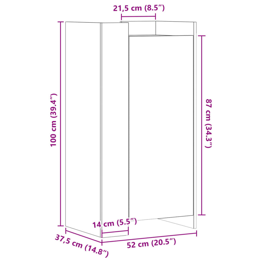 Schoenenkast 52x37,5x100 cm bewerkt hout gerookt eikenkleurig