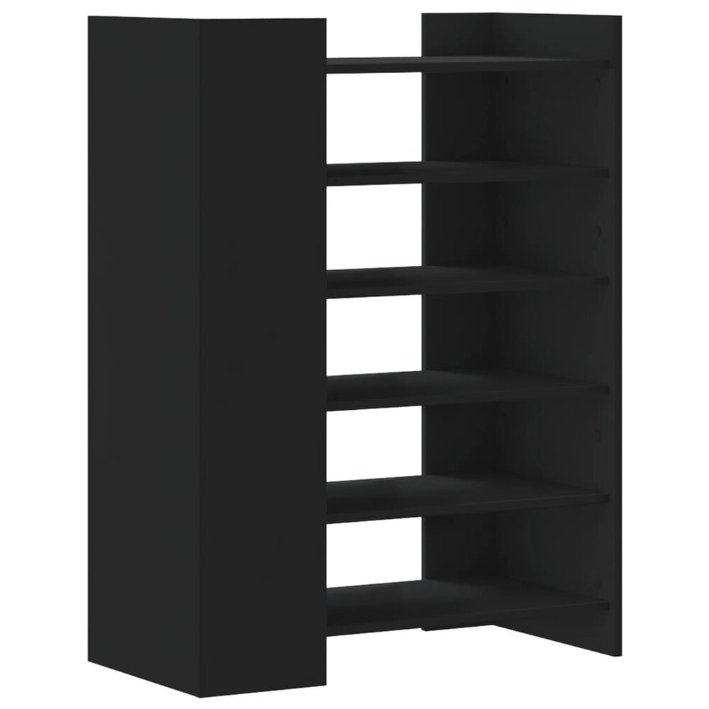 Schoenenkast 74,5x37,5x100 cm bewerkt hout zwart