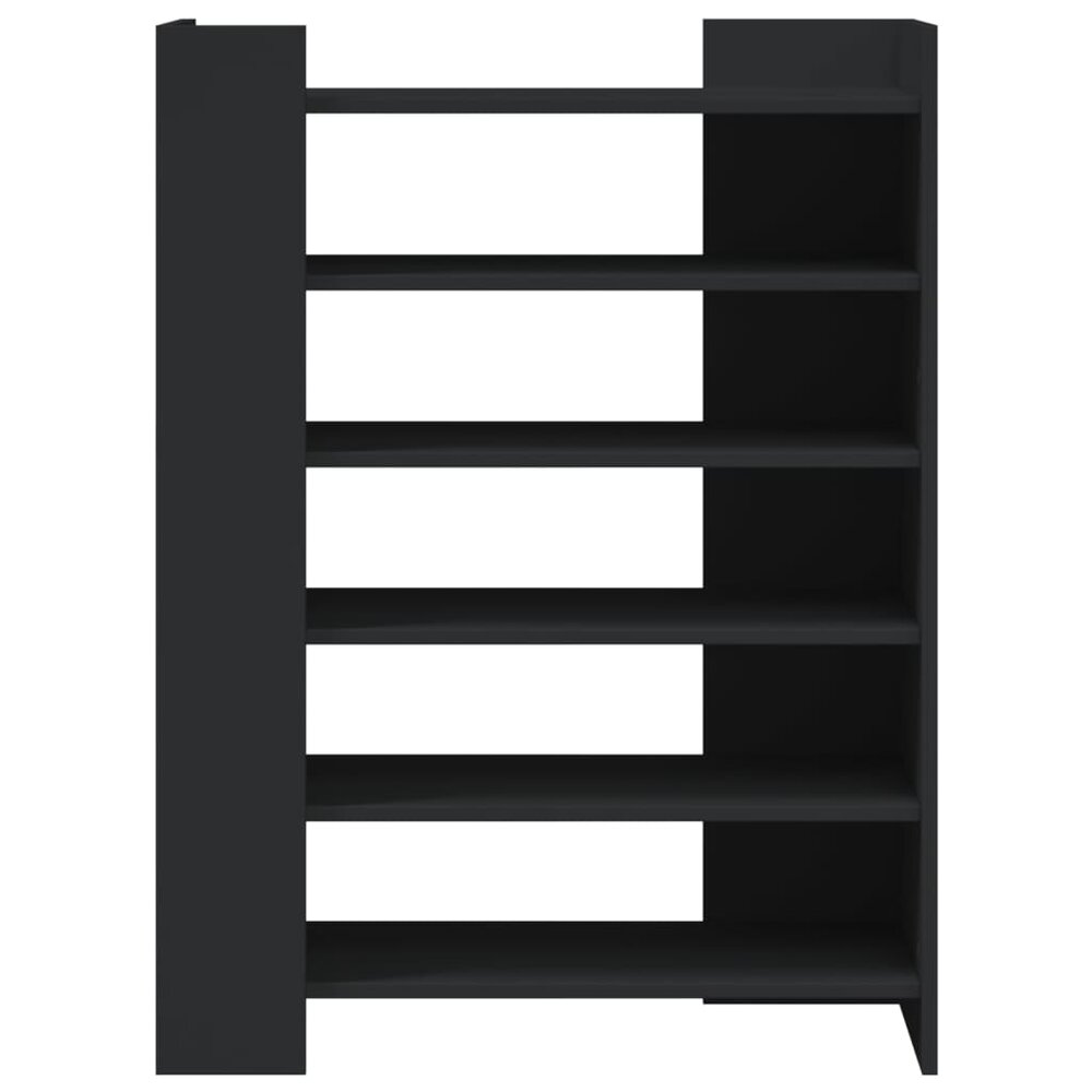 Schoenenkast 74,5x37,5x100 cm bewerkt hout zwart