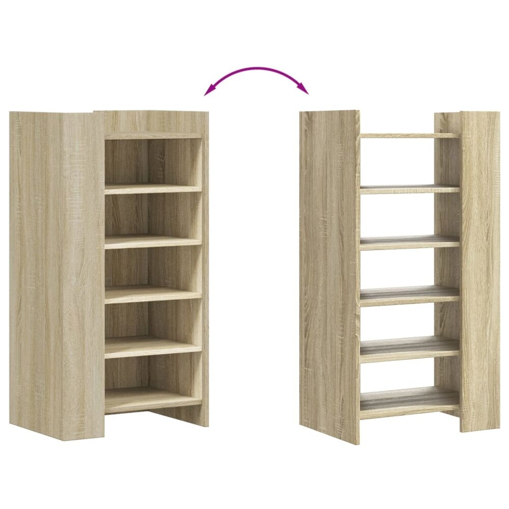 Schoenenkast 52x37,5x100 cm bewerkt hout sonoma eikenkleurig