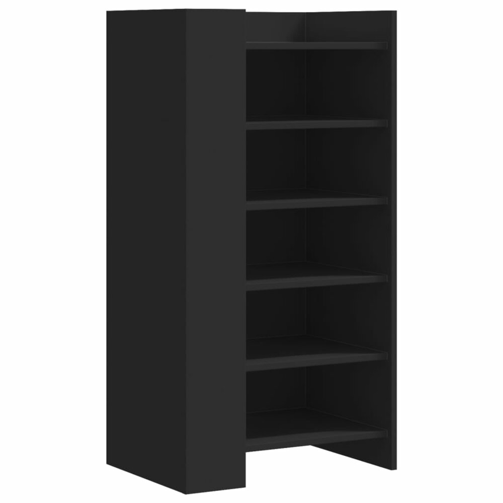 Schoenenkast 52x37,5x100 cm bewerkt hout zwart