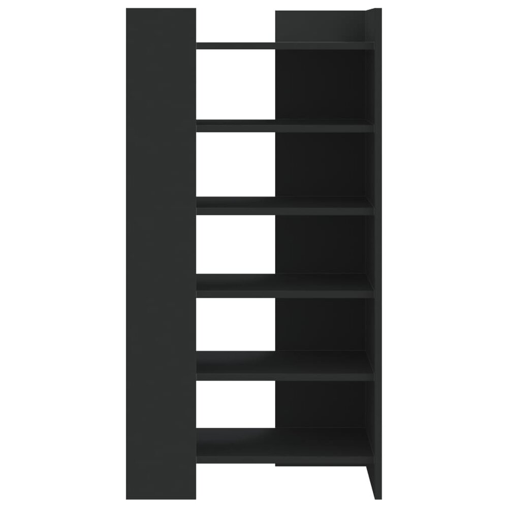 Schoenenkast 52x37,5x100 cm bewerkt hout zwart