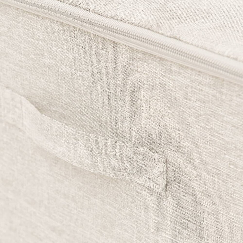 Opbergboxen 2 st 43x34x23 cm stof cr&egrave;mekleurig