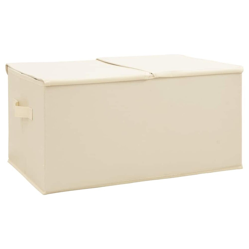 Opbergboxen 2 st 50x30x25 cm stof cr&egrave;mekleurig
