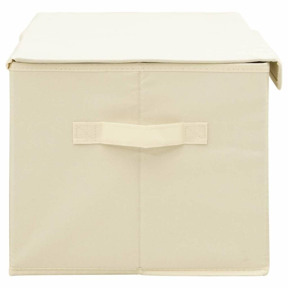 Opbergboxen 2 st 50x30x25 cm stof cr&egrave;mekleurig