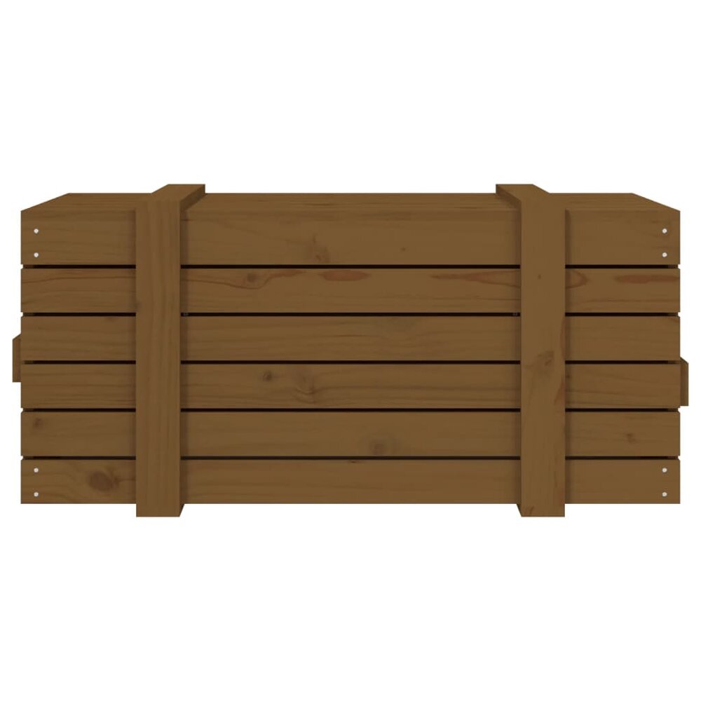 Opbergbox 91x40,5x42 cm massief grenenhout honingbruin