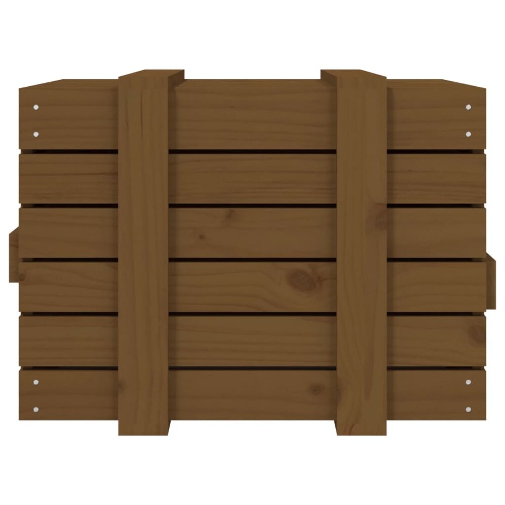 Opbergbox 58x40,5x42 cm massief grenenhout honingbruin