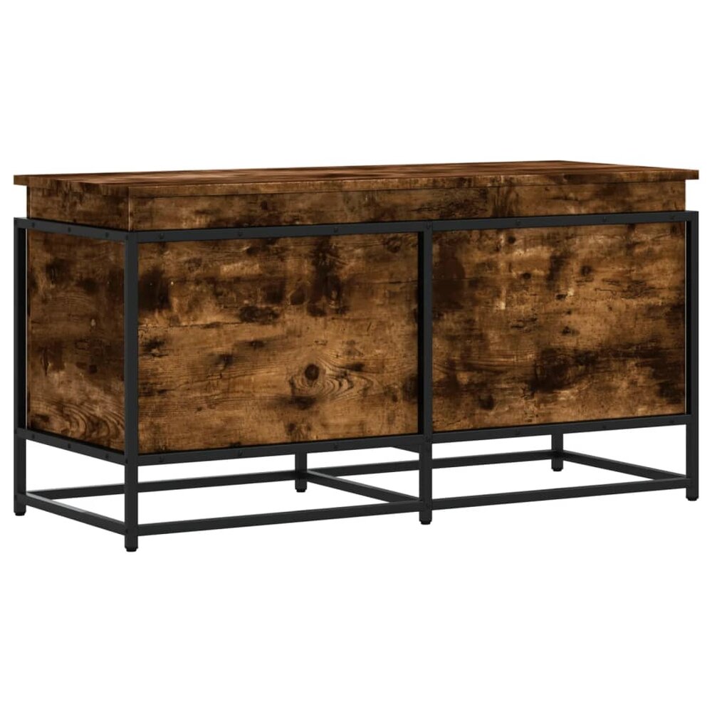Opbergbox met deksel 100x40x51,5 cm bewerkt hout gerookt eiken