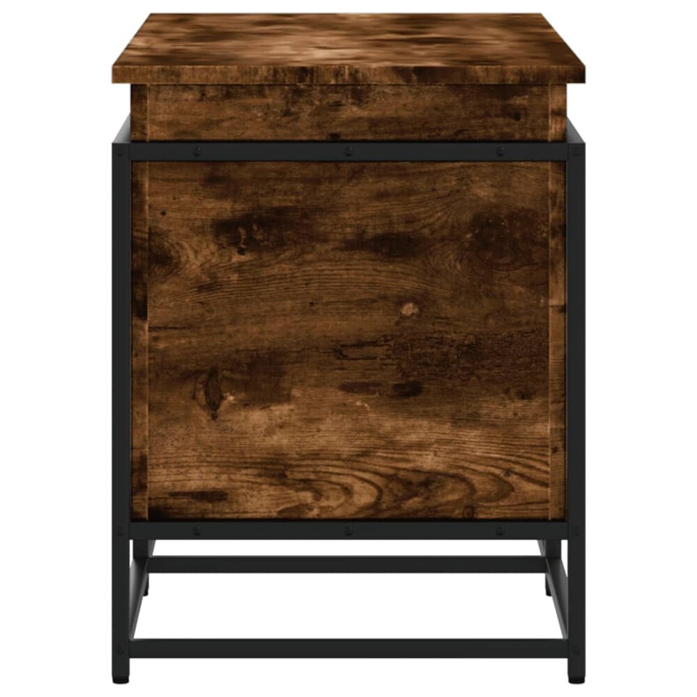 Opbergbox met deksel 100x40x51,5 cm bewerkt hout gerookt eiken