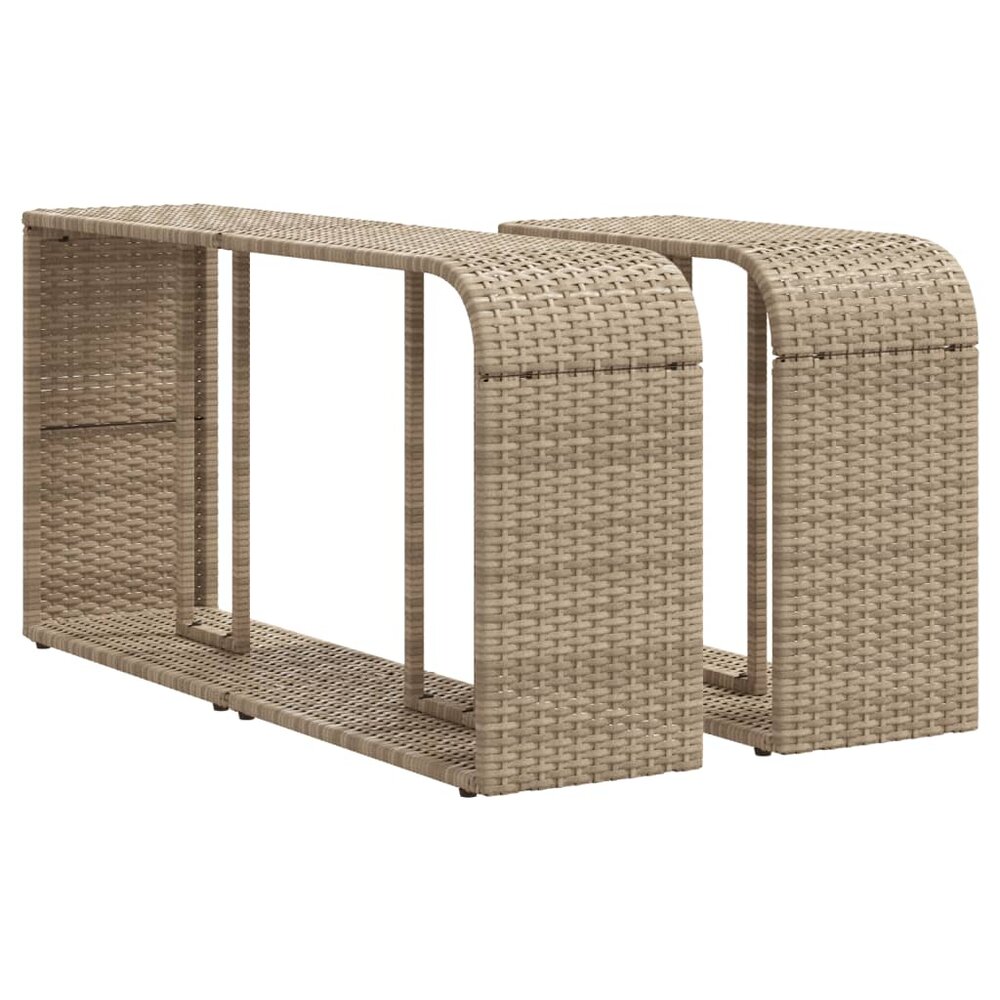 Opbergschappen 2 st poly rattan beige