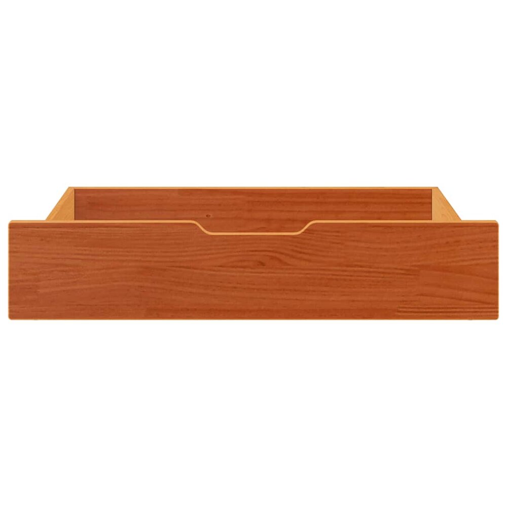 Bedlades 2 st 85x55x16 massief grenenhout wasbruin