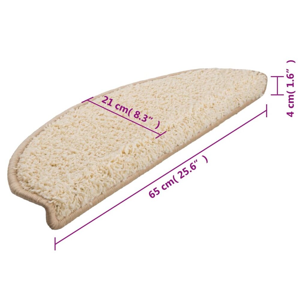 Trapmatten 10 st 65x21x4 cm cr&egrave;mekleurig