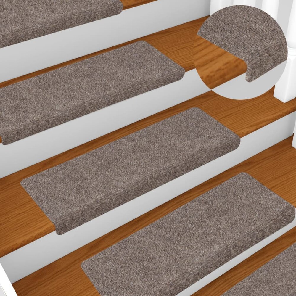 Trapmatten 15 st 65x21x4 cm naaldvilt cr&egrave;mekleurig