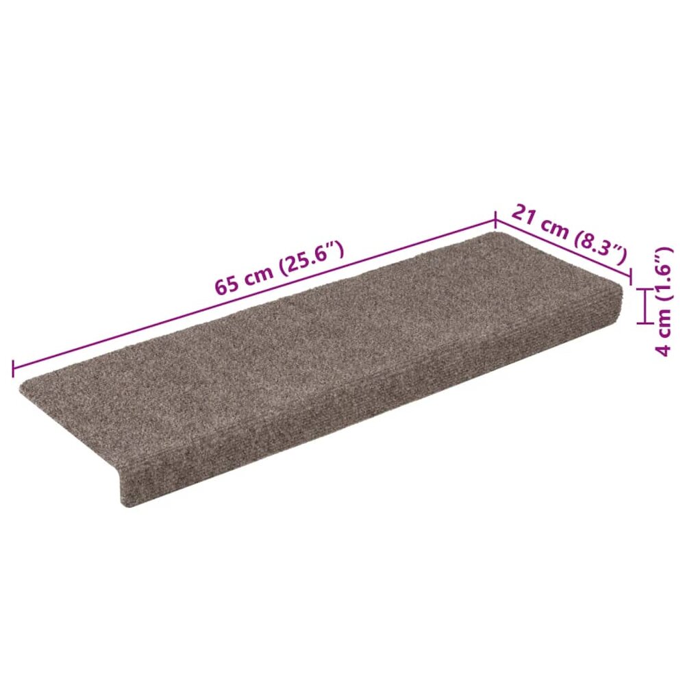 Trapmatten 15 st 65x21x4 cm naaldvilt cr&egrave;mekleurig