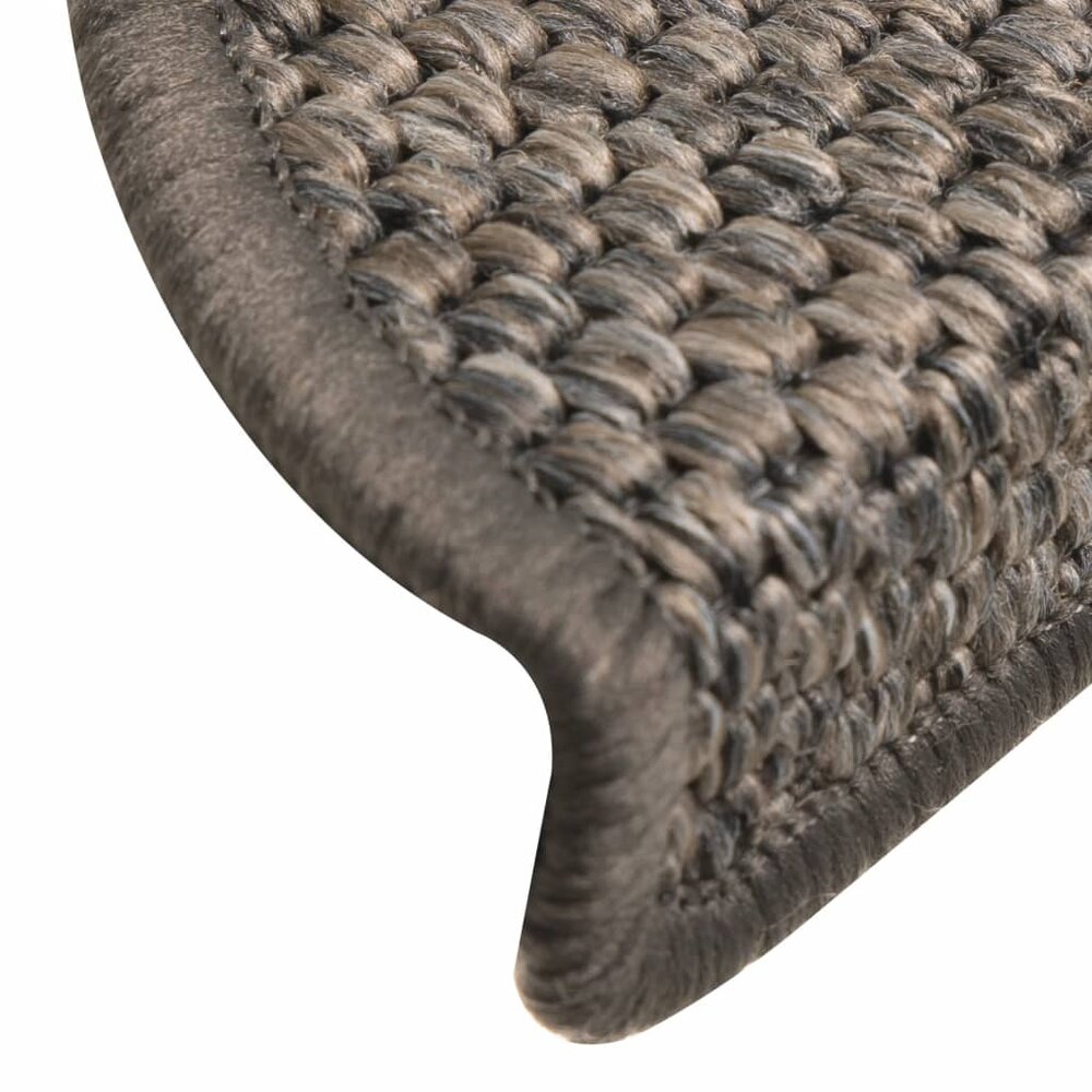 Trapmatten zelfklevend 15 st sisal-look 56x17x3 cm bruinbeige