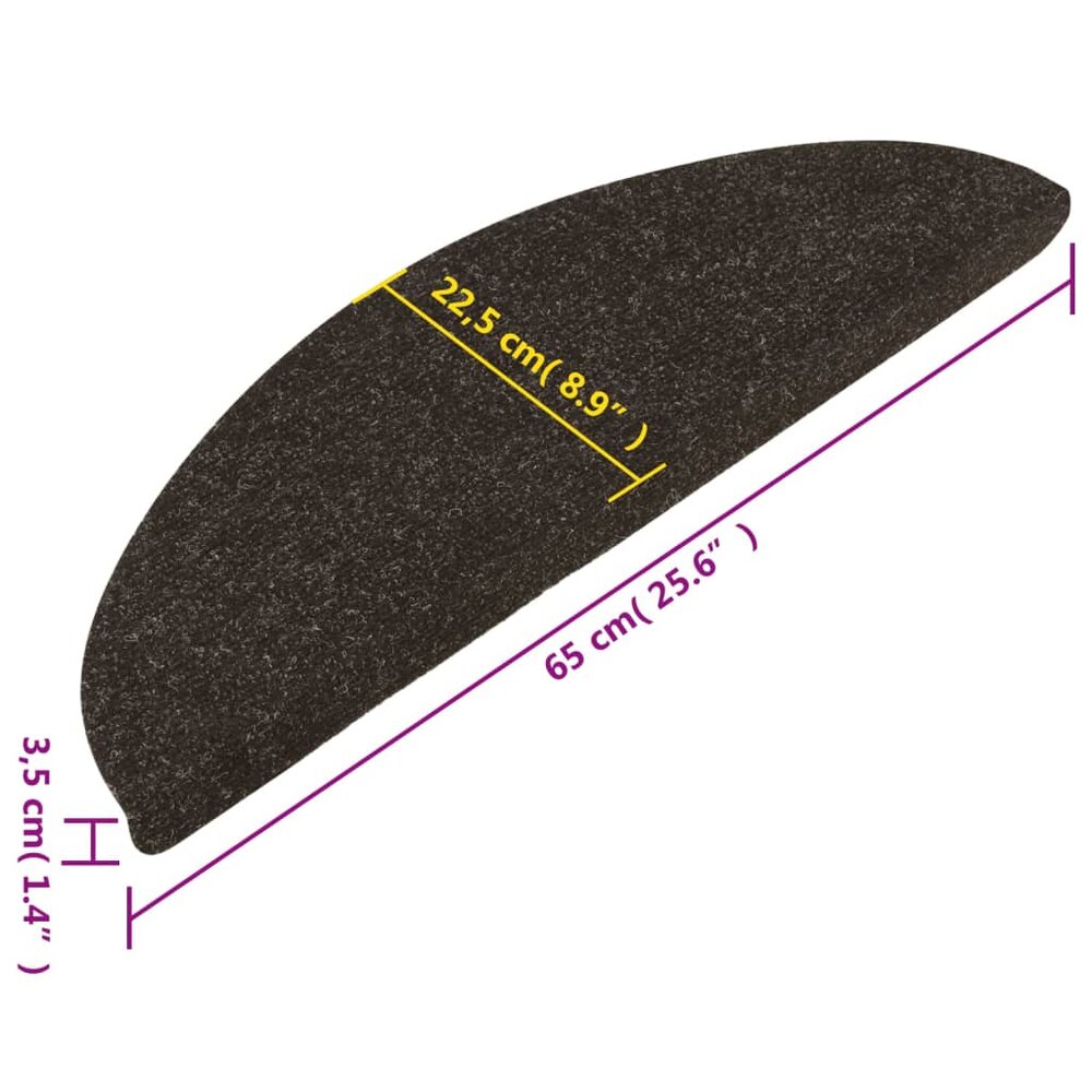 Trapmatten zelfklevend 10 st 65x22,5x3,5 cm antracietkleurig