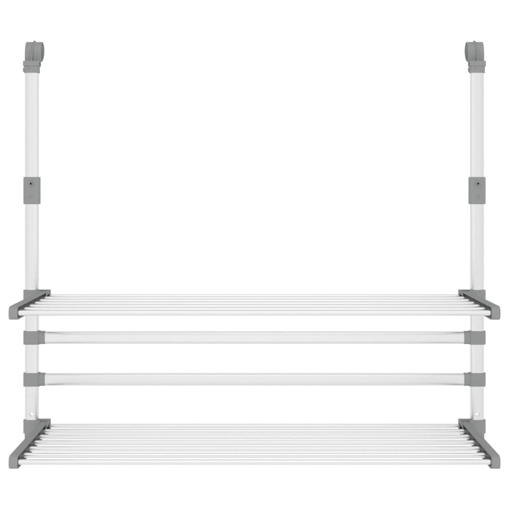 Droogrek voor balkon 89x25x(60-95) cm aluminium
