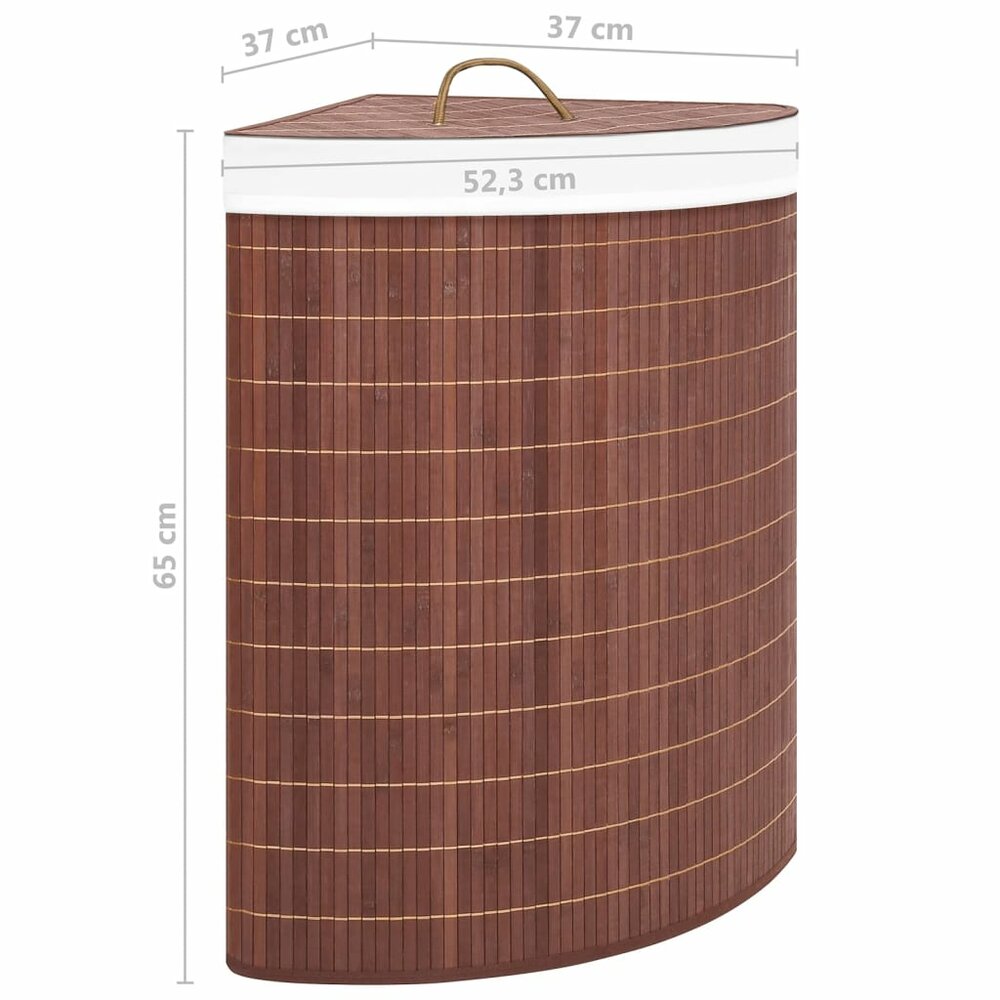 Hoekwasmand 60 L bamboe bruin