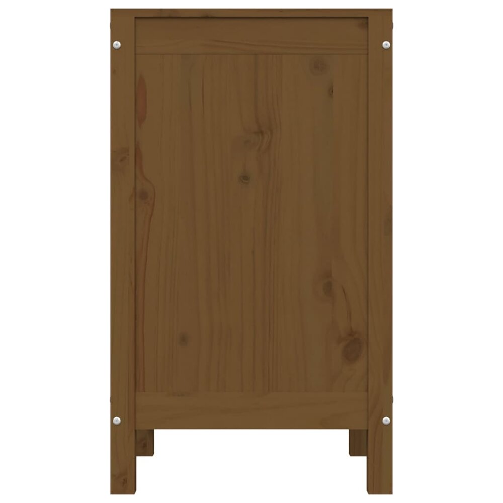 Wasmand 44x44x76 cm massief grenenhout honingbruin