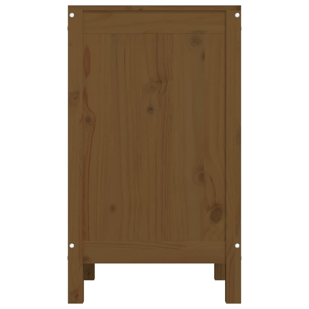 Wasmand 44x44x76 cm massief grenenhout honingbruin