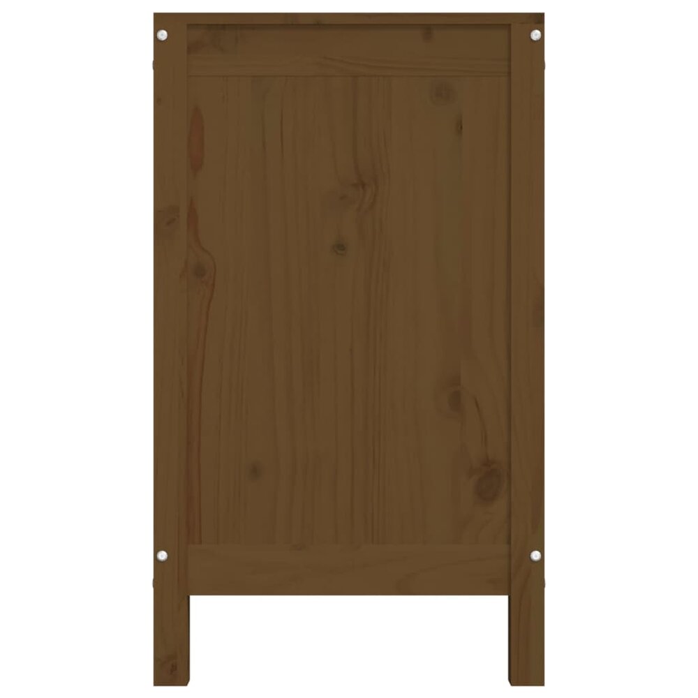 Wasmand 88,5x44x76 cm massief grenenhout honingbruin