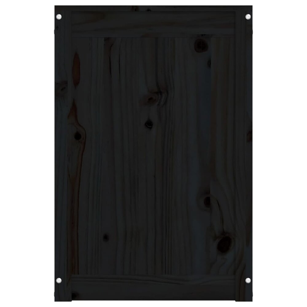 Wasmand 88,5x44x66 cm massief grenenhout zwart