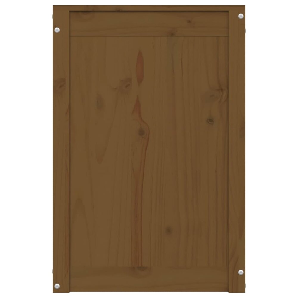 Wasmand 44x44x66 cm massief grenenhout honingbruin