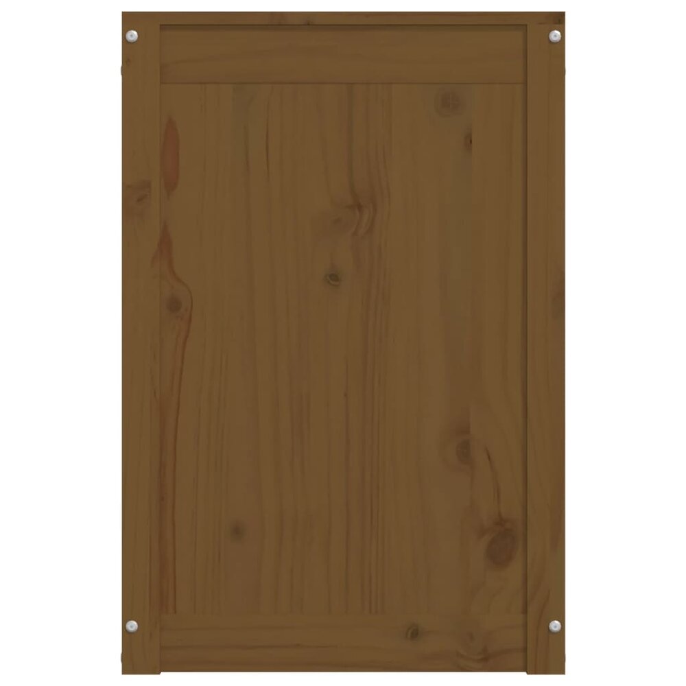 Wasmand 44x44x66 cm massief grenenhout honingbruin