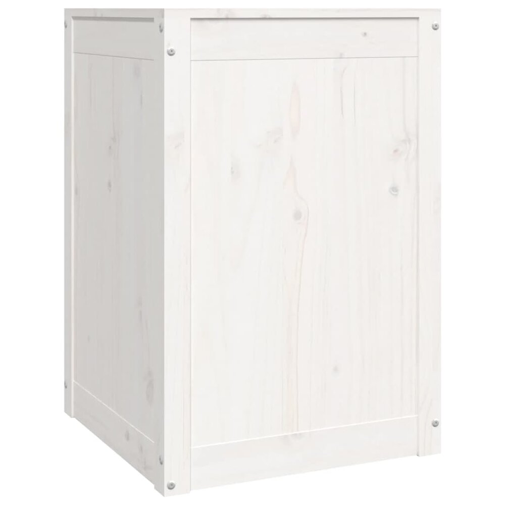 Wasmand 44x44x66 cm massief grenenhout wit